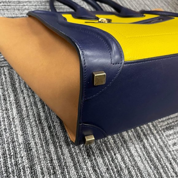 Celine Multicolor Suede And Leather Micro Luggage Tote - Picture 11 of 16